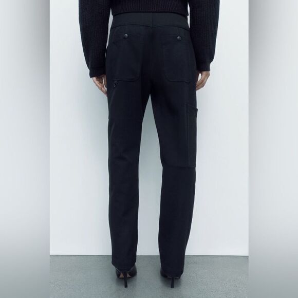 ZARA HIGH WAIST ZIPPER PANTS - Picture 7 of 9